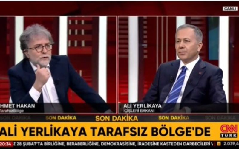 CNN Türk’te yayınlanan Tarafsız Bölge programına katılan İçişleri Bakanımız Sayın Ali Yerlikaya, programda Ahmet Hakan’ın gündeme ilişkin sorularını yanıtladı.